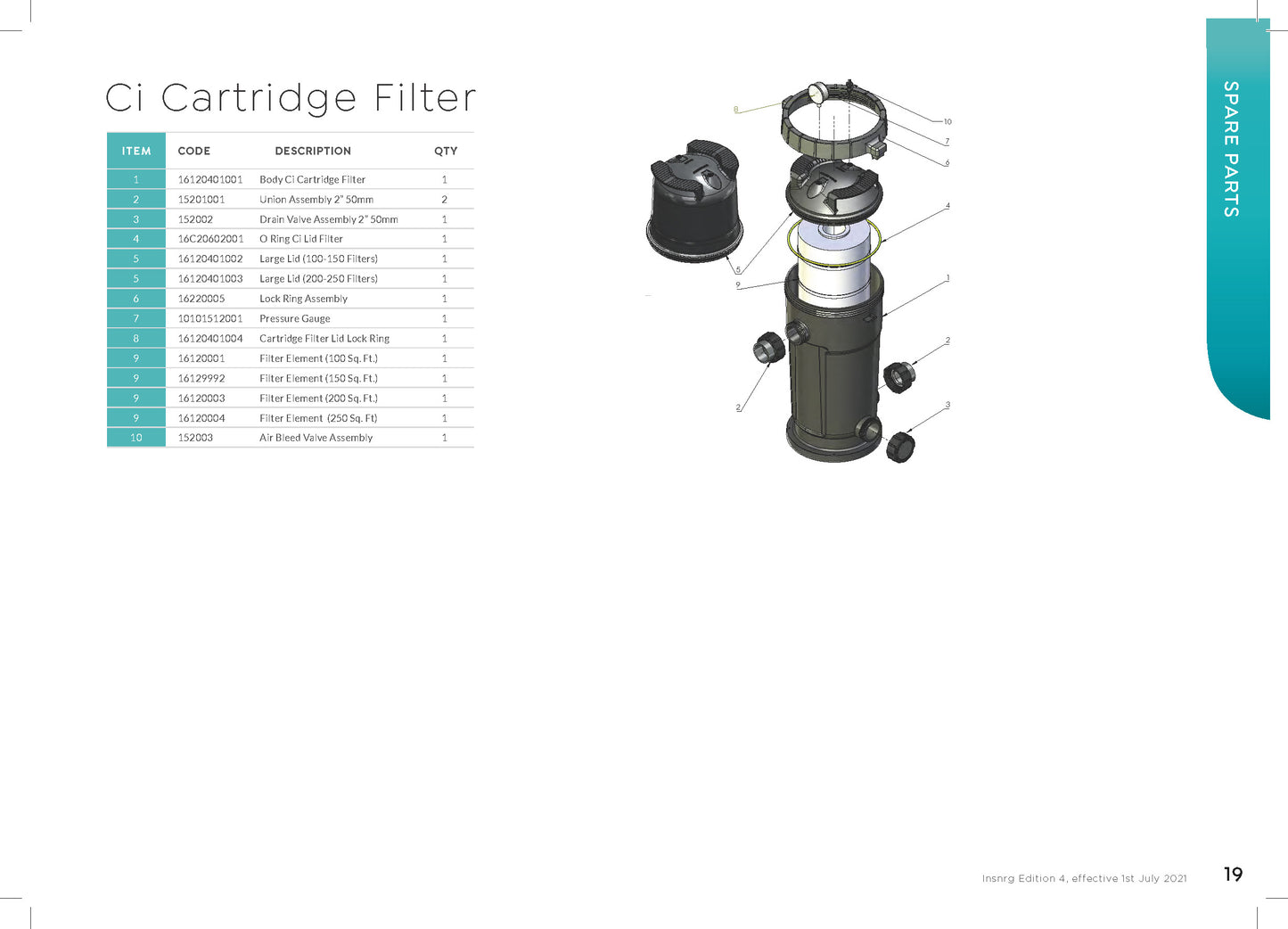 Cartridge Filter Body - Insnrg Ci Cartridge Filters [16120401001 ...
